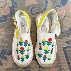 Stella McCartney Kids Embroidered Floral Sandals - White and Yellow